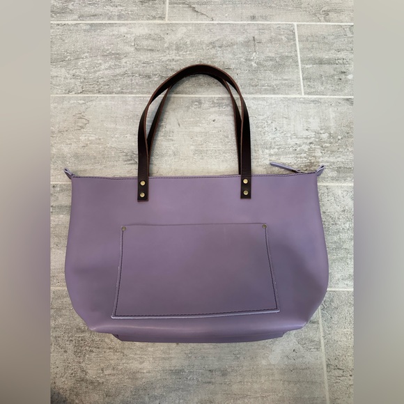 Portland Leather Goods Classic Leather Tote Purple Lilac - Picture 1 of 8